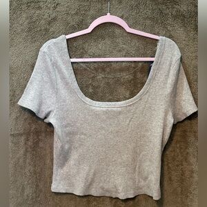 Universal Thread Light Gray Women's Crop Top